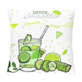 Personality  Detox Cucumber Smoothie Pillow Covers