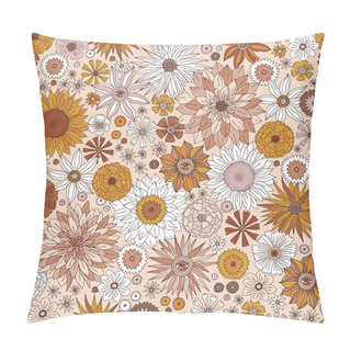 Personality  Mystic Boho Fall Florals Vector Seamless Pattern Pillow Covers