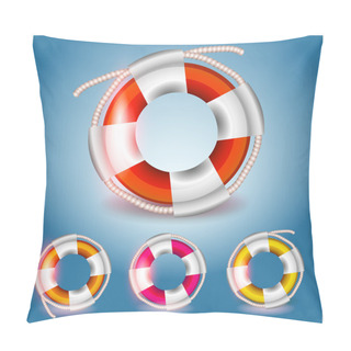 Personality  Vector Lifebuoys Set Vector Illustration  Pillow Covers
