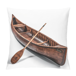 Personality  A Traditional Canoe Made From Wood Isolated On White Background. Suitable For Use By No More Than Two People. Moved On Water Using A Dipper. Pillow Covers