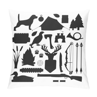 Personality  Hunting Symbols Vector Set. Pillow Covers