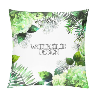 Personality  Green Watercolor Hydrangea Design Pillow Covers