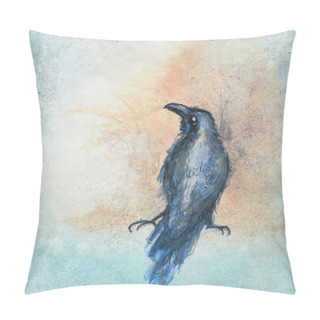 Personality  Handpainted Raven Sitting Pillow Covers