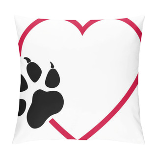 Personality  Heart, Dog Paw, Wolf Paw, Paw, Dog, Wolf, Logo Pillow Covers