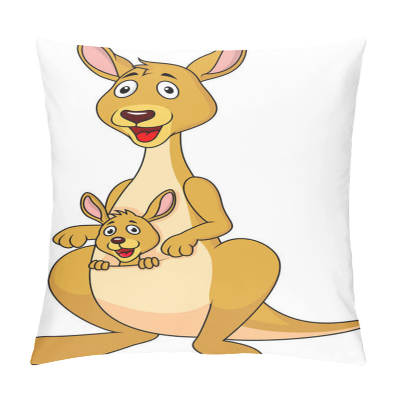 Personality  Cartoon Kangaroo And Its Baby Pillow Covers