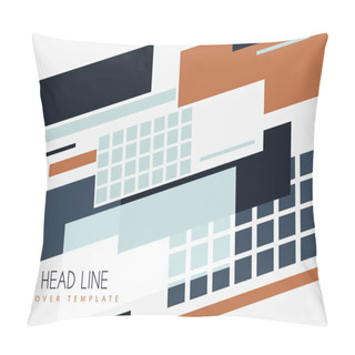 Personality  Abstract Oblique Rectangles And Squares On A White Background. Universal Geometric Template For Corporate Design For Cover, Business Card, Flyer, Report. Vector Illustration Pillow Covers