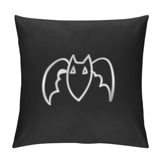 Personality  Bat Outline Silver Plated Metallic Icon Pillow Covers