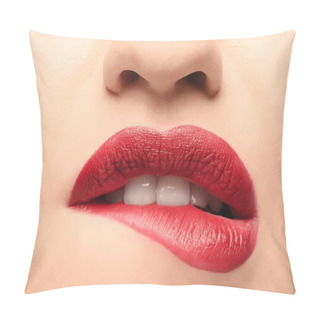 Personality  Lips Of Young Woman Pillow Covers