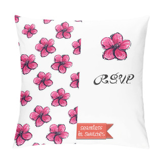 Personality  Greeting Card With Tropical Flowers Pillow Covers