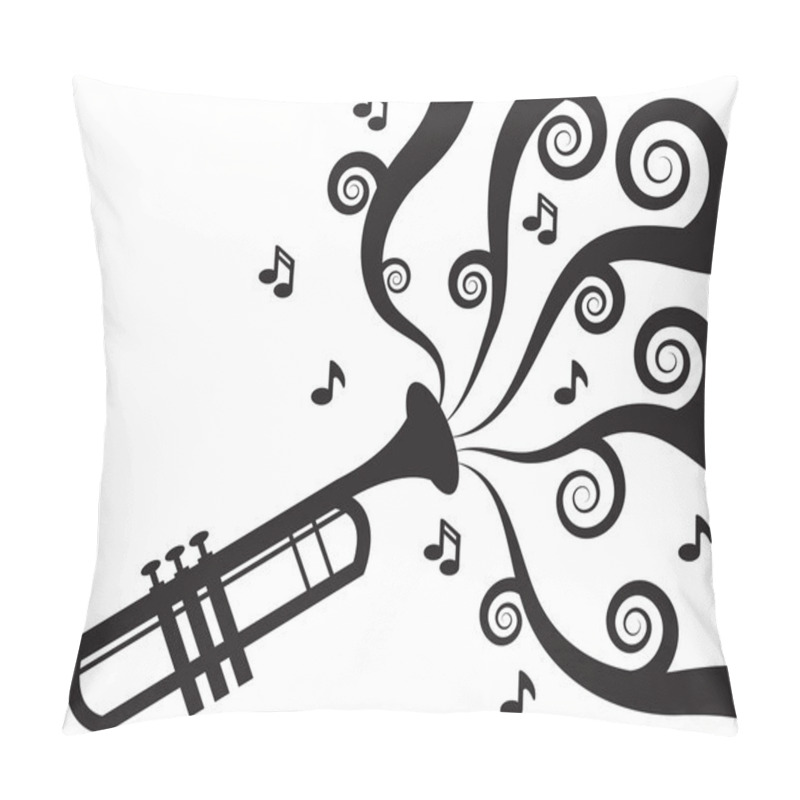 Personality  Trumpet Playing Music Silhouette pillow covers