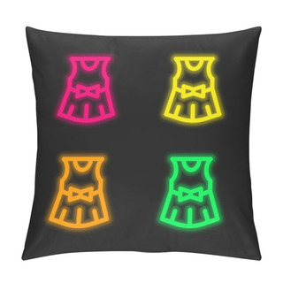 Personality  Baby Dress Four Color Glowing Neon Vector Icon Pillow Covers