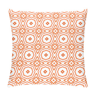 Personality  Oriental Arabesque Hand Drawn Border. Orange Curious Boho Chic Summer Design. Textile Ready Cute Print, Swimwear Fabric, Wallpaper, Wrapping. Arabesque Hand Drawn Design. Pillow Covers