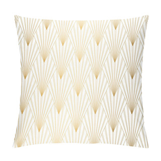 Personality  Art Deco Pattern. Seamless White And Gold Background. Wedding Decoration Pillow Covers