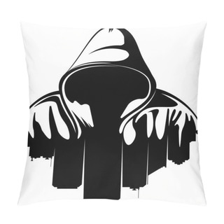 Personality  Urban Style. Hooded Man. City Silhouette. Underground Street Art. Pillow Covers