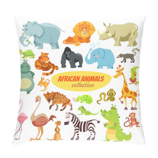 Personality  Set Of Cartoon African Animals Pillow Covers