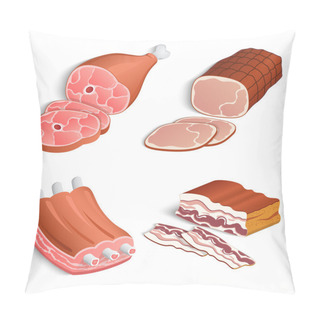 Personality  Meat Decorative Icons Set Pillow Covers
