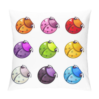 Personality  Funny Colorful Bugs Set. Pillow Covers