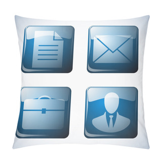 Personality  Business Icon Set Vector Illustration   Pillow Covers