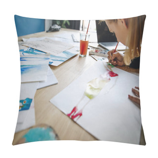Personality  Fashion Designer Drawing Sketch Pillow Covers