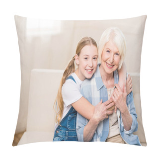 Personality  Happy Grandmother And Granddaughter Pillow Covers