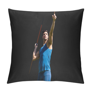 Personality  Sportsman Practicing Javelin Throw  Pillow Covers