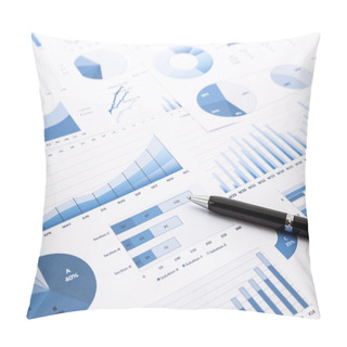 Personality  Blue Charts, Graphs, Data And Reports  Pillow Covers