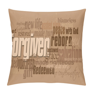 Personality  Christian Forgiven Word Montage Pillow Covers