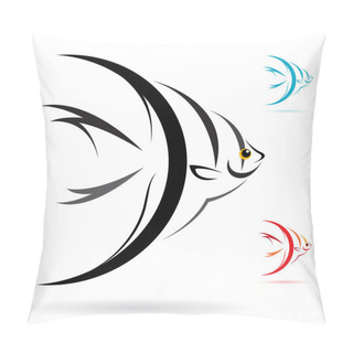 Personality  Vector Image Of An Angel Fish Pillow Covers