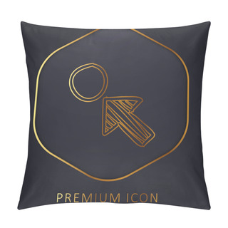 Personality  Arrow Pointing A Circle Sketch Golden Line Premium Logo Or Icon Pillow Covers