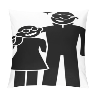 Personality  Couple With Different Body Sizes And Physical Appearance Combo. Artworks Depict Pair Husband And Wife Or Boyfriend And Girlfriend With Different Body Height, Size, Age, And Looks. Pillow Covers