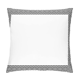 Personality  Greek Frame Ornaments, Meanders. Square Meander Border From A Repeated Greek Motif Vector Illustration On A White Background. Pillow Covers