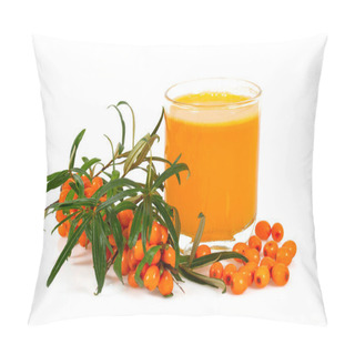 Personality  Sea Buckthorn Tea Isolated On White Pillow Covers
