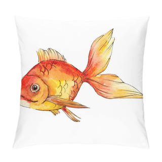 Personality  Watercolor Aquatic Colorful Goldfish Isolated On White Illustration Element. Pillow Covers