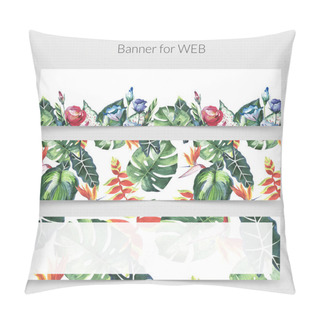 Personality  Tropical Hawaii Leaves Palm Tree Theme In A Watercolor Style Isolated. Pillow Covers