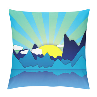 Personality  Mountain Sunrise Background Vector Illustration   Pillow Covers