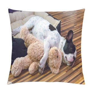 Personality  Puppy Sleeping With Teddy Bear Pillow Covers