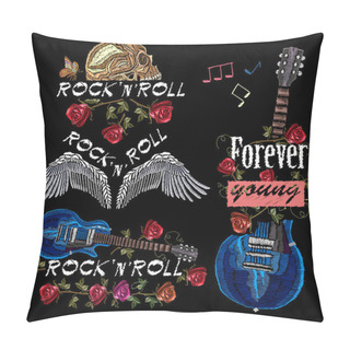 Personality  Embroidery Music Collection. Rock Elements For Clothes Pillow Covers