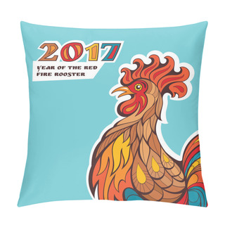 Personality  Chinese New Year Card With Colorful Rooster Pillow Covers