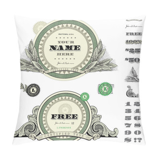 Personality  Vector Round Money Frame Set Pillow Covers
