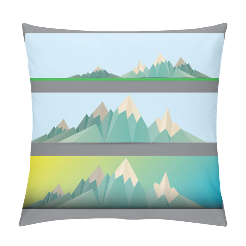 Personality  Low poly Mountains web banners pillow covers
