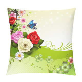 Personality  Background With Roses Pillow Covers
