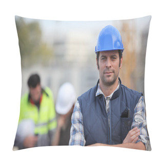 Personality  Confident Foreman On Construction Site Pillow Covers
