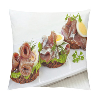 Personality  Canapes With Anchovies And Egg Pillow Covers