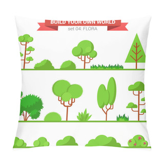 Personality  Flat Style Flora Icon Set. Pillow Covers