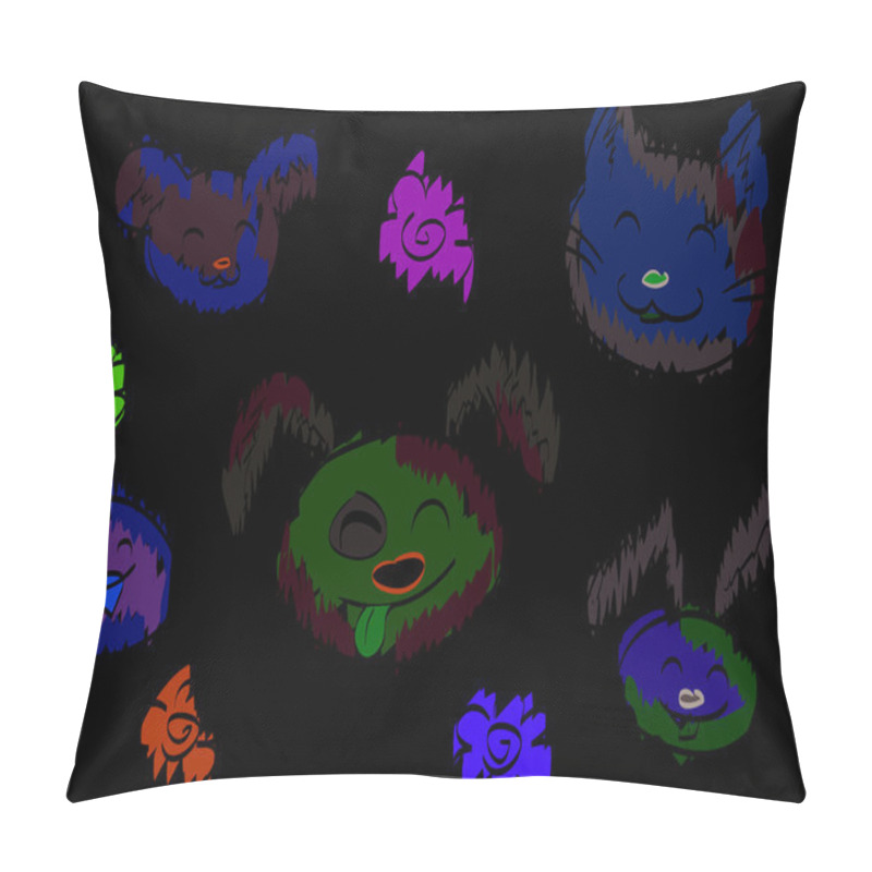 Personality  Funny doodle animal friendship icons pillow covers