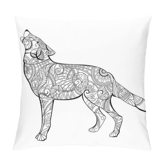 Personality  Hand-drawn Wolf Side View Pillow Covers