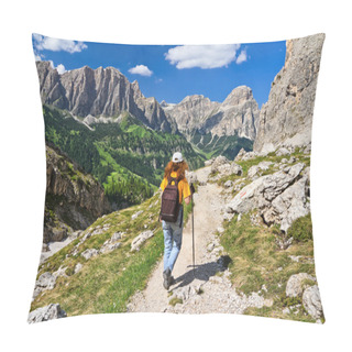 Personality  Dolomiti - Hiker In Badia Valley Pillow Covers
