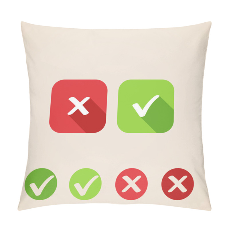 Personality  Vector Check Mark Icons. Flat Icons For Web And Mobile Applications Pillow Covers