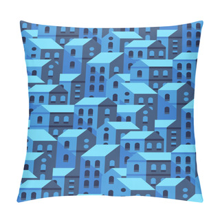 Personality  Seamless Pattern With Flat Style Houses Pillow Covers