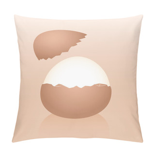 Personality  Hard Boiled Breakfast Egg Shell Brown Half Peeled Pillow Covers